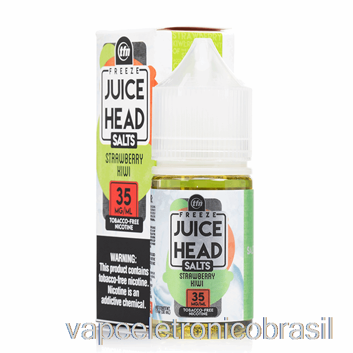 Vape Recarregável Congelar Morango Kiwi - Suco De Sais De Cabeça - 30ml 50mg